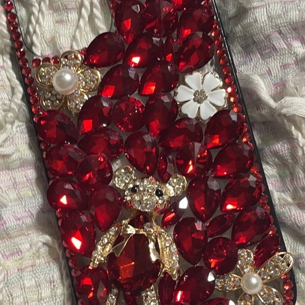 New red jeweled phone case - 12 pro max
